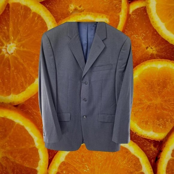 CALVIN Klein Dark Blue Pinstripe Suit Jacket Size 40R‎